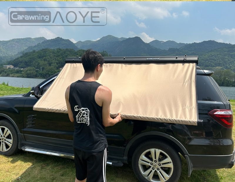 Aoye Outdoor Car Side Tent, Car Side Awning, Off-Road Sunshade, Vehicle-Mounted Self-Driving Camping Rainproof Tent