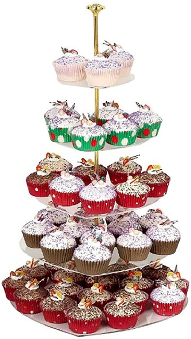 5层亚克力心形蛋糕展示架节庆婚礼生日甜点摆放架蛋糕烘焙透明架