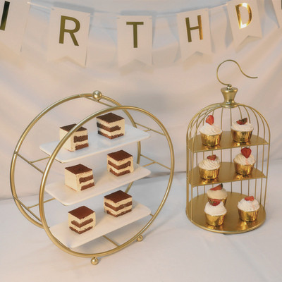Decoración DE LA MESA de postre soporte de exhibición traje bandeja de pastelería comida fría té descanso Mesa pastel estante tarde té merienda stand image 8