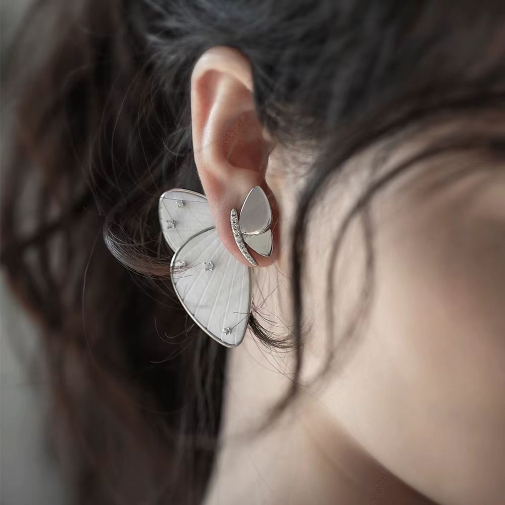 925 Silver Needle Niche Design Earrings Butterfly Temperament High Sense Earrings In Stock