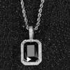 Solid square zirconium hip-hop style, pendant, accessory, European style, diamond encrusted, with gem