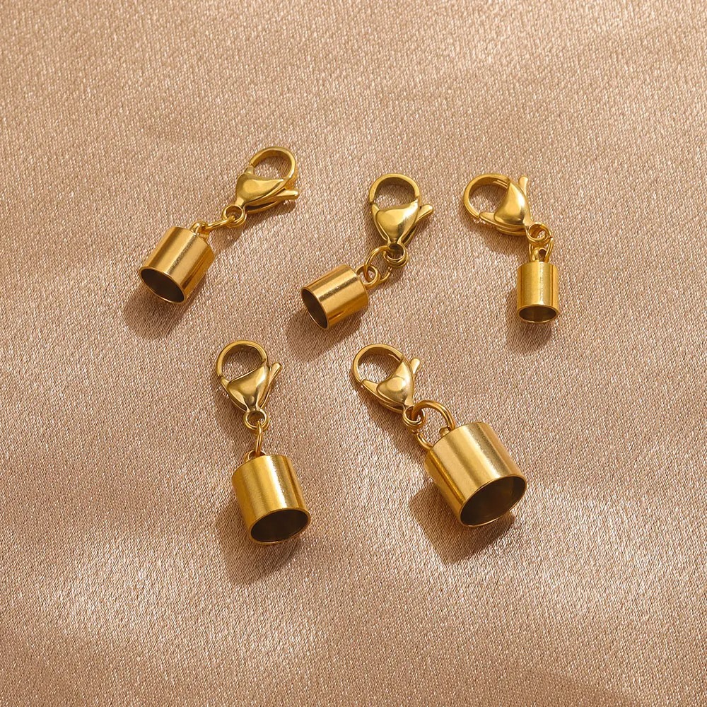 Botón de langosta de acero inoxidable juego de barril de una sola cabeza cuerda roja borla cuerda de cuero hebilla de pulsera accesorios de joyería de bricolaje image 5
