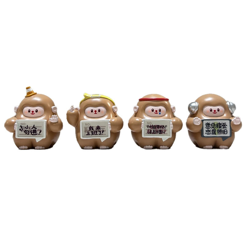 Маленькая красная книга, взорвалась милая маленькая обезьяна, Ма Ма, держа знак, маленький украшение, рабочий стол креативные украшения, фабрика прямых продаж оптом