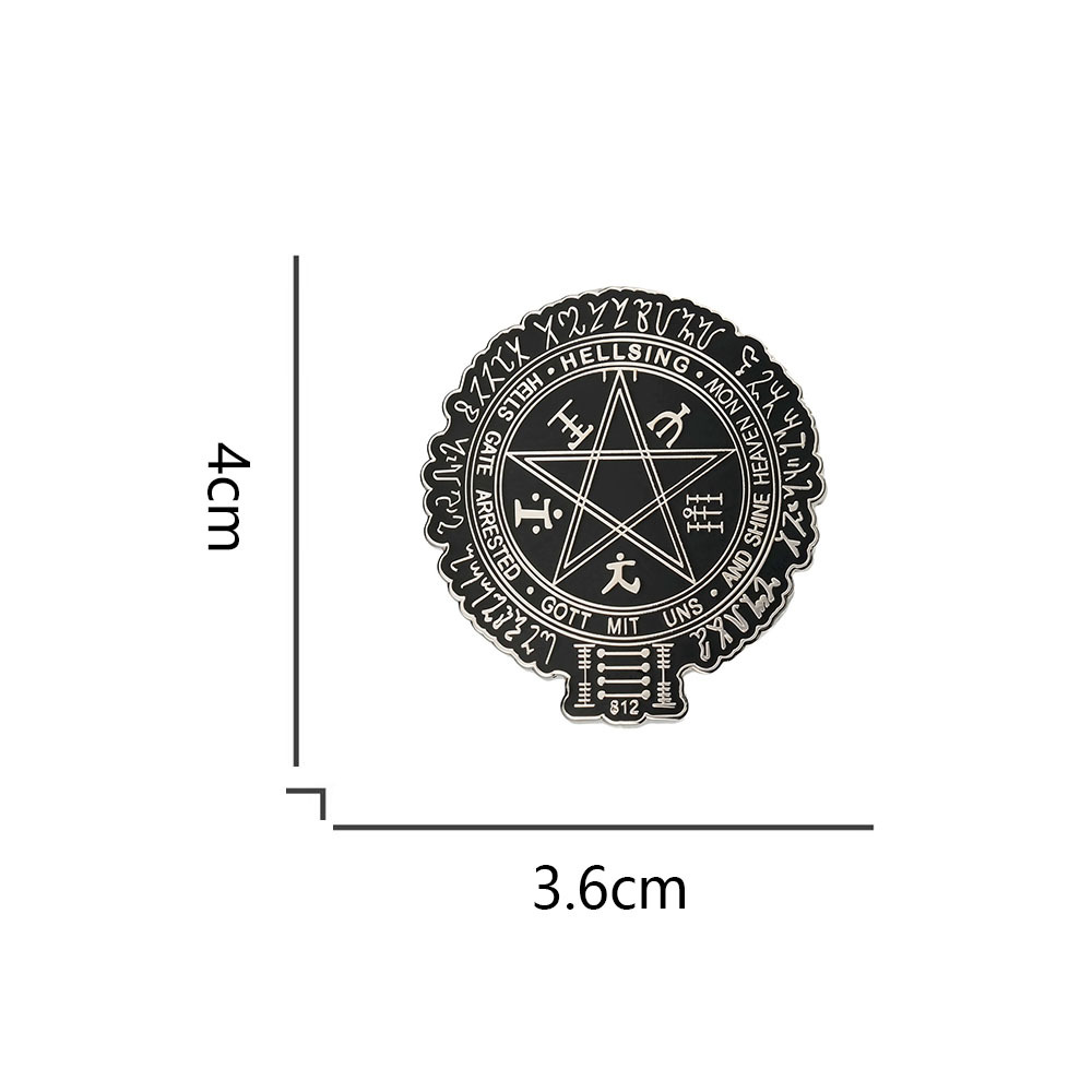 Akado Pentagram Totem Enamel Brooch Metal Badge Fashion Personality Collar Backpack Decoration