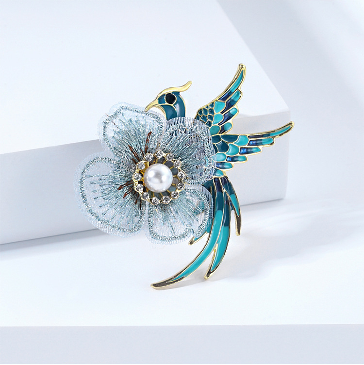 Chinese Style Creative Handmade Enamel Vintage High-end Phoenix Bird Brooch Women's Light Luxury Elegant Hanfu Cheongsam Accessories