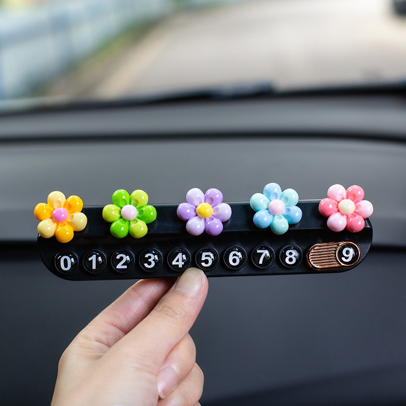 Tarjeta de estacionamiento temporal para automóvil, teléfono móvil multifuncional para automóvil, placa de número, decoración de tarjeta de tiempo cero para automóvil lindo creativo