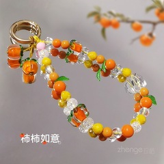原创柿柿如意手机链ins风精致手作串珠饰高级感手腕带短款超好看