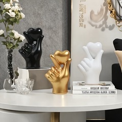 现代简约手势树脂摆件客厅家居饰品朋友爱情手心手意心心手意