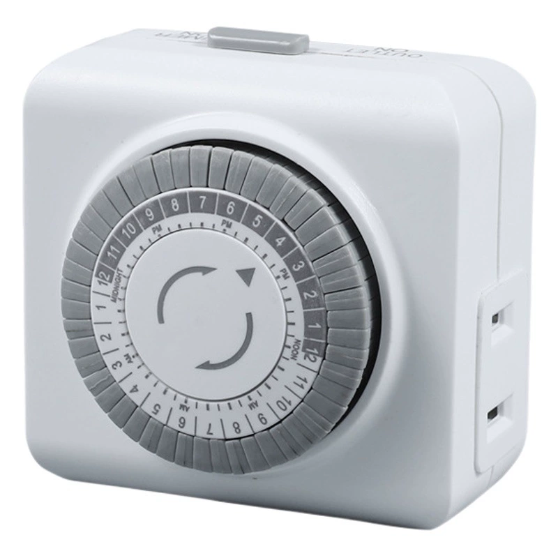 Сертифицированная в американском стандарте двухконтактная механическая розетка с двумя отверстиями, 24-часовой таймер, автоматическое переключение, розетка