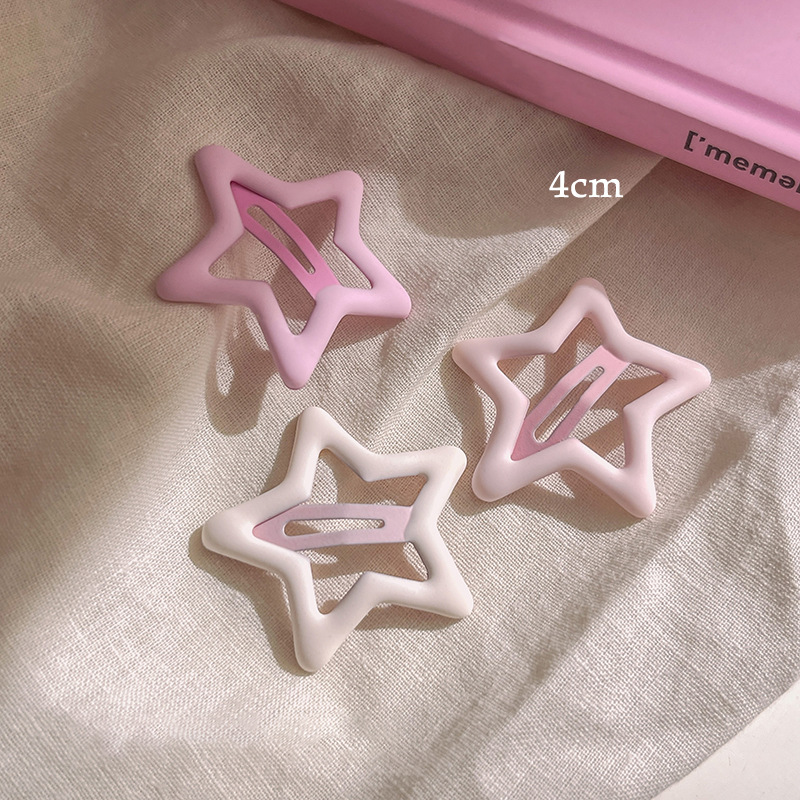 Horquilla de estrella de dopamina coreana, clip bb para cabello roto para niñas y niños, clip lateral para flequillo, clip pequeño para la parte posterior de la cabeza, tocado, horquilla