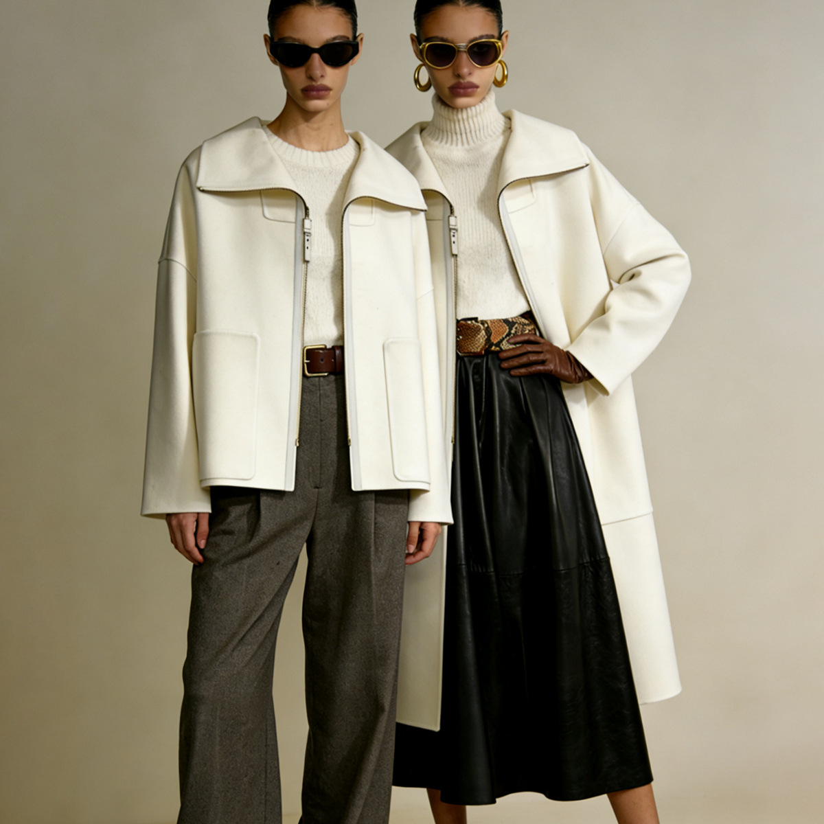 Double-Sided Cashmere Coat for Women 2026 Autumn New Style Stand-Up Collar Zipper Long and Short Styles Woolen Coat Simple and Soft