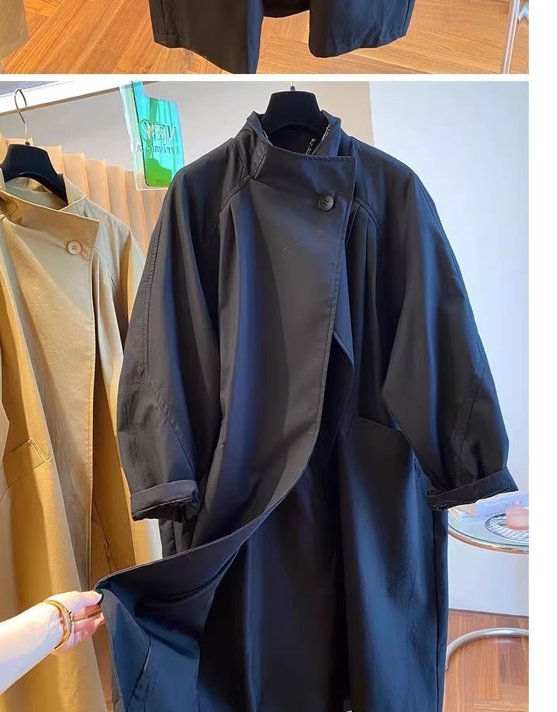 Spring Large Size Women's Clothing Casual Loose Medium And Long Small Trench Coat_ecoleips.com