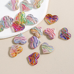 海蒂15顆油畫星星愛心通孔散珠心形串珠電鍍手鍊手機鏈配件批發