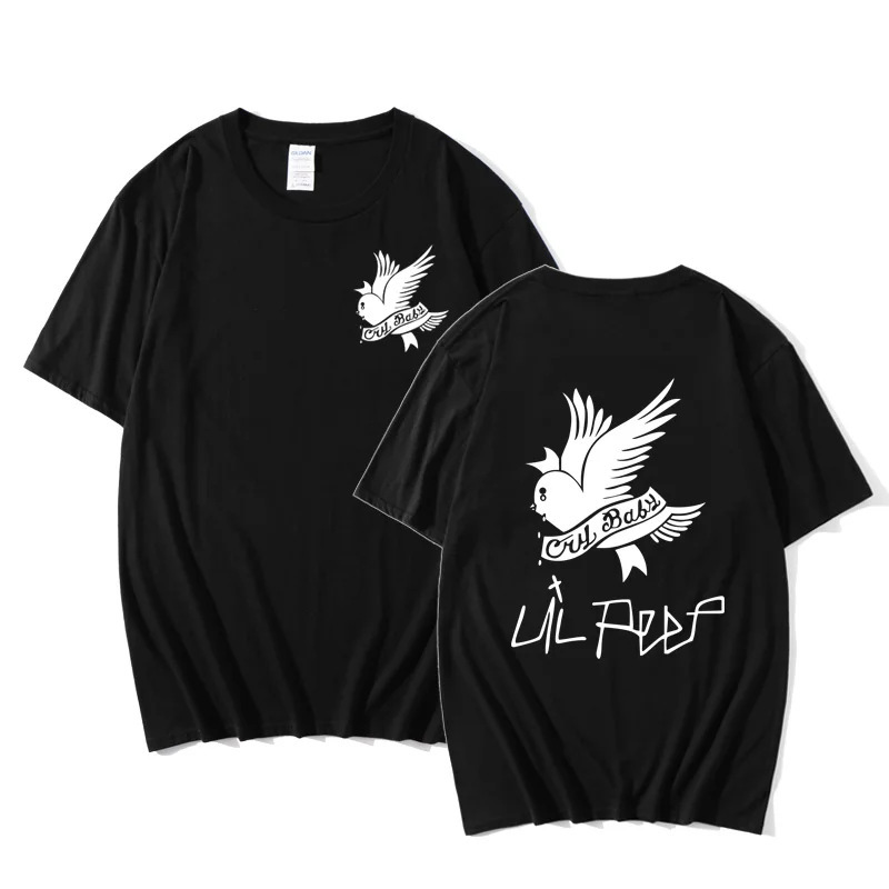 2024 new European and American cross-border trade Lil Peep double-sided printing summer round neck T-shirt in stock