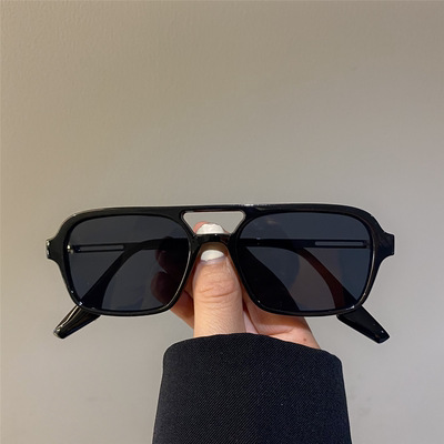 2021 nueva moda estilo coreano doble haz gafas de sol personalidad ahueca hacia fuera moda gafas de sol de hombres y mujeres gafas de sol 334