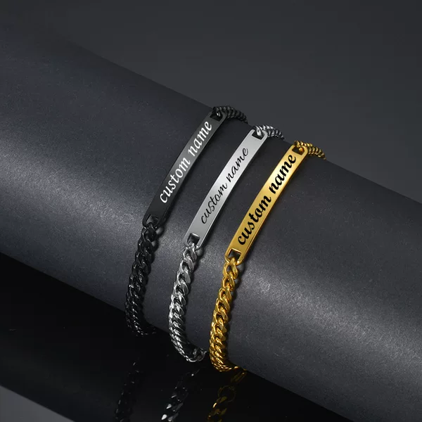 In-Stock European and American Fashion Curved Nk Chain Bracelet for Men and Women, Versatile Design Cuban Chain Jewelry