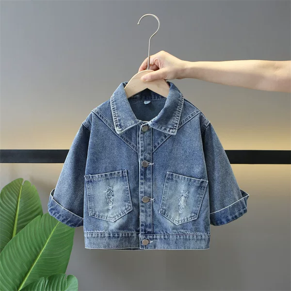 Baby Girl Love Denim Jacket 2024 Spring and Autumn New Children's Autumn Jacket Western Style Girl Korean Cardigan