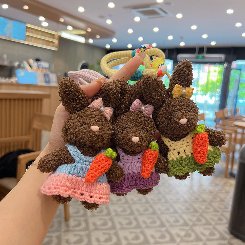 1 Piece Cartoon Style Cute Rabbit Plush Unisex Bag Pendant Keychain display picture 5