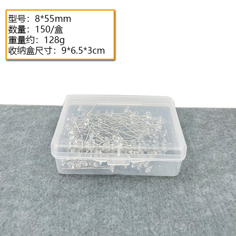 Aguja de posicionamiento de diamante de costura manual de mosaico fijación de perlas agujas de posicionamiento de ropa agujas de caja enlatadas transparentes