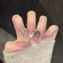 渐变美甲纯手工法式猫眼