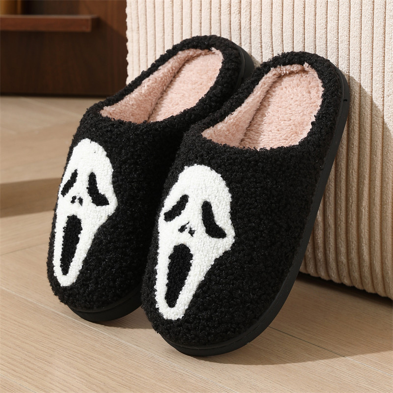 ハロウィンクロスボーダーホットスタイル冬の愛綿スリッパ女性のための卸売屋内ホームレインボーぬいぐるみ暖かいスリッパ