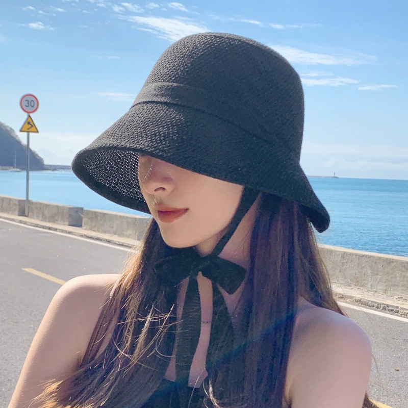 Ribbon basin hat-black