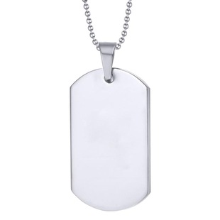 Titanium Steel Jewelry Military Brand Stainless Steel Men's Necklace European and American Titanium Steel Laser Engraving Dog Brand Blank Pendant for Girls