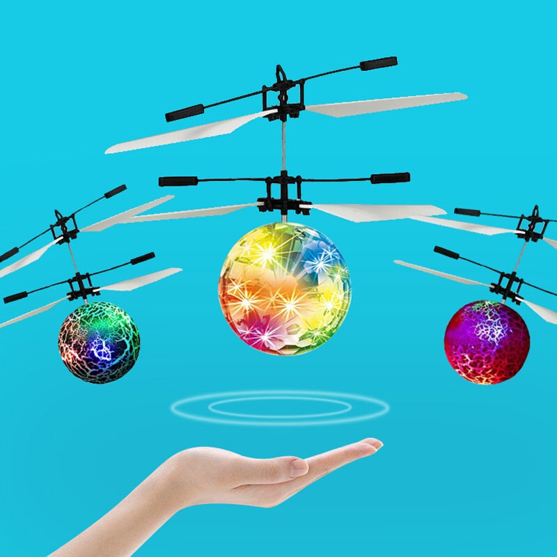 New strange toy remote control induction crystal ball colorful flash flying ball induction aircraft flash flying ball