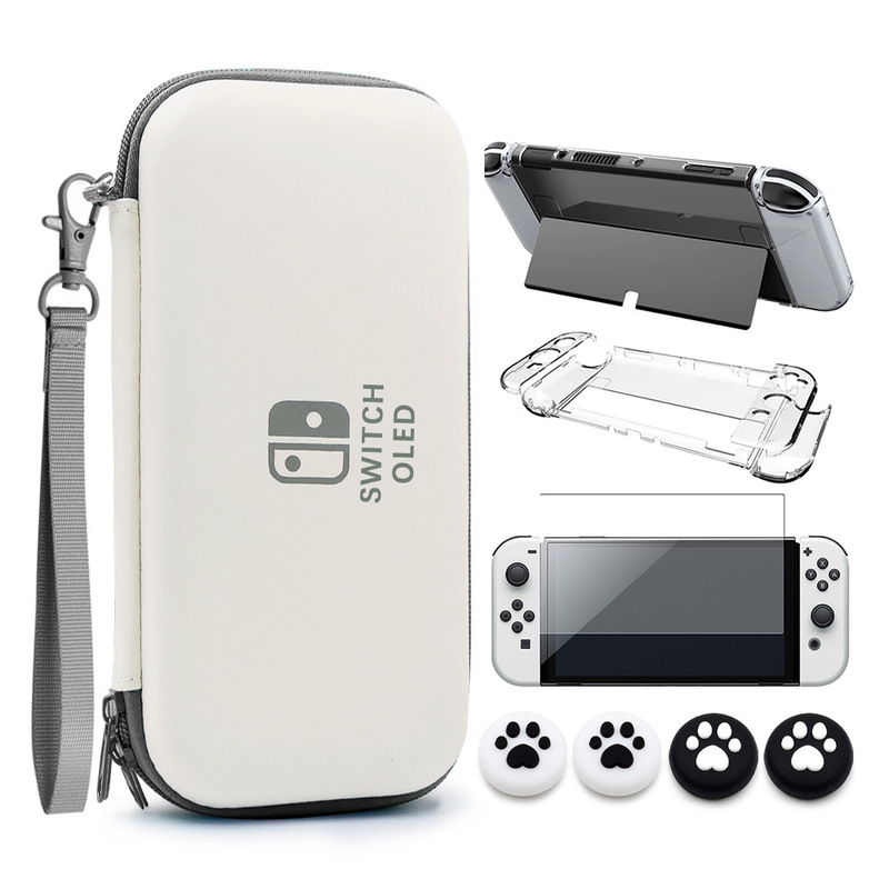 Nintendo Switch Oled Console Storage Bag Protective Case White and Green Oled Accessory Combo Set Handheld Console