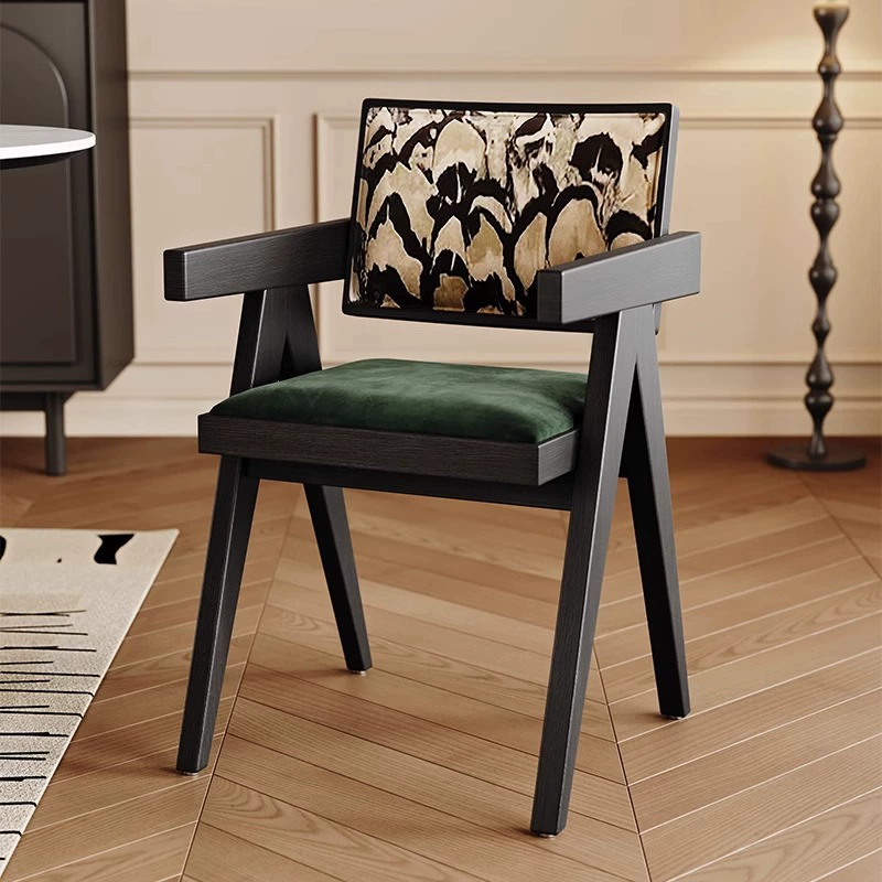 Стул из ротанга Чандигарх, обеденный стул из цельного дерева, домашний стул с подлокотником и спинкой, средневековый ресторанный обеденный стол и стулья в стиле ваби-саби