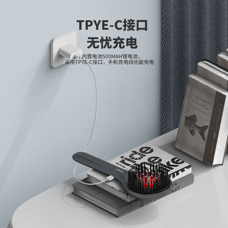 電気マッサージ育毛コーム光線療法頭皮ケアアプリケーターヘアケアエッセンス導入赤色光マッサージコーム|undefined