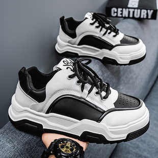 Spring Men's Shoes New Breathable White Shoes Men's Trendy Versatile Thick-Soled Sports Shoes Casual Sneakers Dad Trendy Shoes