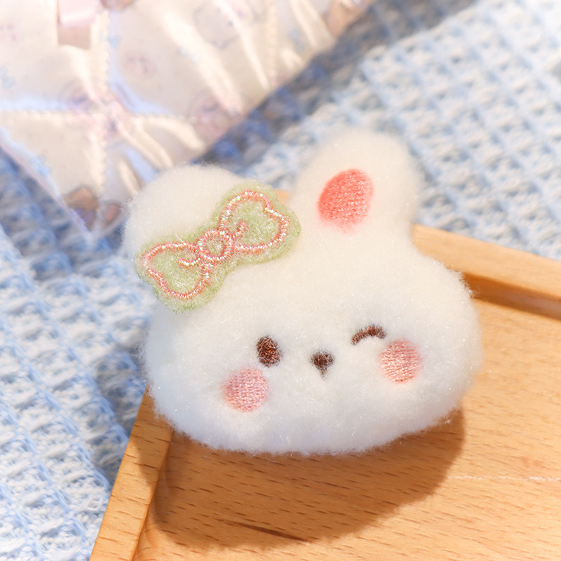 かわいいリボンバニーとクマのぬいぐるみアクセサリー diy ヘアアクセサリーヘアピンバッグブローチ服装飾アクセサリー|undefined