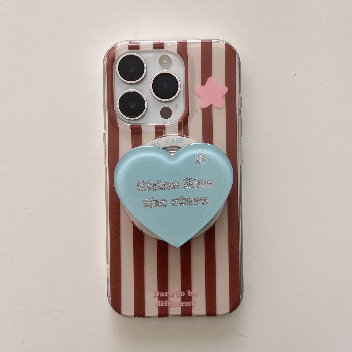 Sencillo a rayas marrón a rayas verticales brillo amor para iPhone16 funda para teléfono móvil 15ProMax pareja 14/13