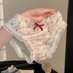 波点控~可爱女生内裤甜美蕾丝边2025新款红色蝴蝶结纯欲风全棉裆
