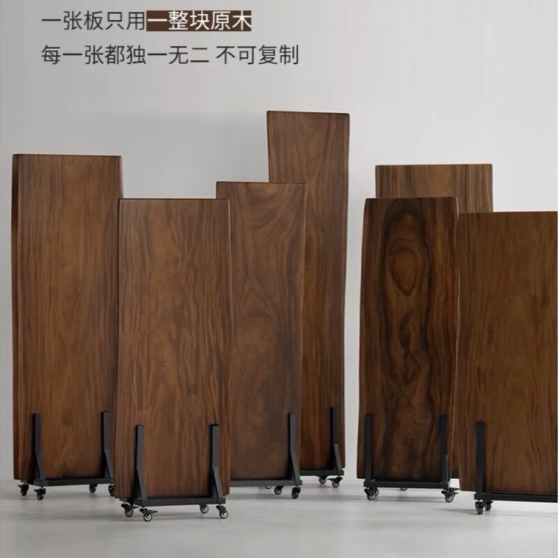 Walnut Wood Okan Solid Wood Large Slab Tea Table, Natural Wood Executive Desk, Brazilwood Large Slab Tabletop, Tea Table, Whole Piece