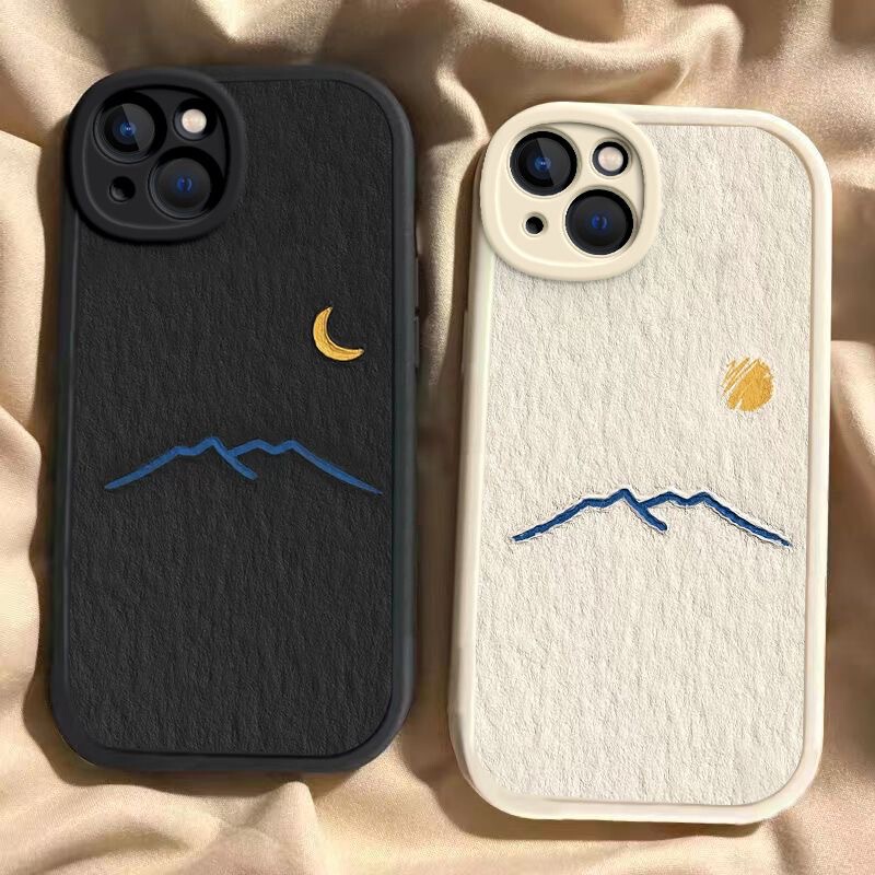 Sun and Moon Suitable for Apple 17Promax Mobile Phone Case 16/15Pro Cartoon 14/13/12/11 Soft Shell X