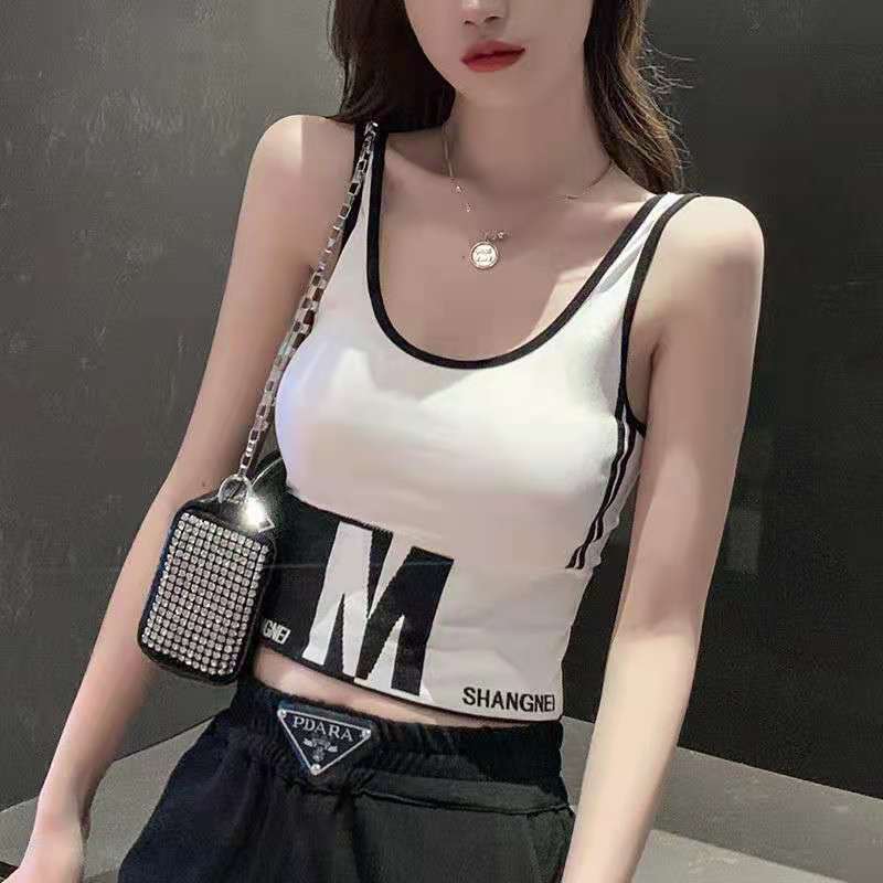 New sports wrapped chest tube top anti-exposure fitness bra sports vest women's underwear sexy backless contrast color beauty back
