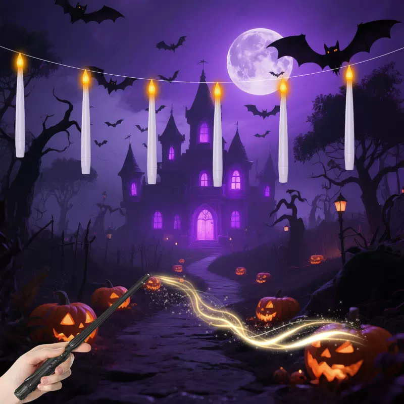 屋檐装饰蜡烛灯LED Flashing Light Copper Wire串灯蜡烛灯万圣节