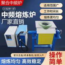 中频熔炼炉高频小型倾倒式银铜铁铝金属锻造感应加热设备源头厂家