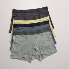 男士秋冬棉内裤无痕棉印花款平角裤批发