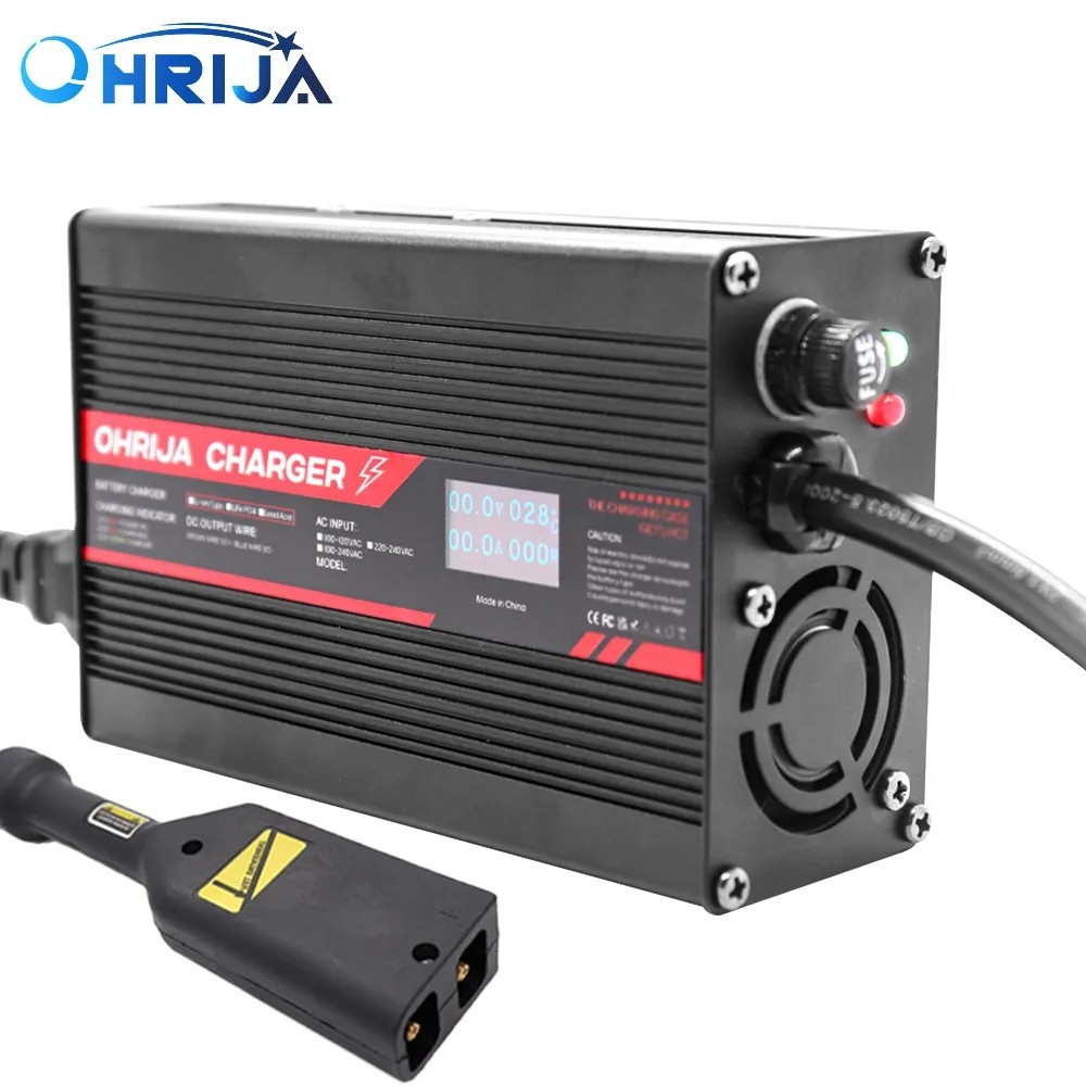 OLED显示屏36V5A 高端铅酸电池铝壳充电器适用于48V铅酸电池高尔