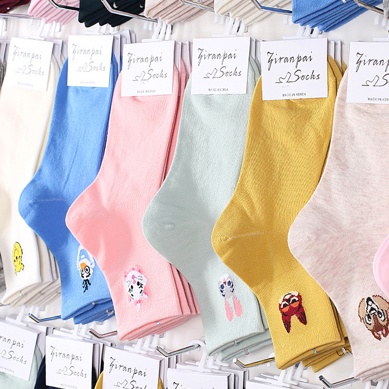 Korean version of socks crazy small animal sugar old duck cartoon socks Mickey Fox tube women's socks manufacturers wholesale