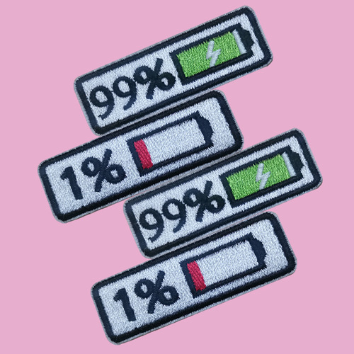 Couple embroidery cloth sticker battery display patch sticker clothing bag decoration hole repair subsidy mobile phone case sticker