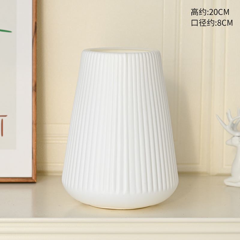 Florero de plástico nórdico anti-caída Arreglo floral para el hogar Sala de estar Decoración creativa moderna Florero de flores secas