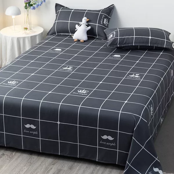 Bed sheet single winter single quilt cover 1.5 meters student dormitory ins wind pure water wash cotton quilt pillowcase three-piece set