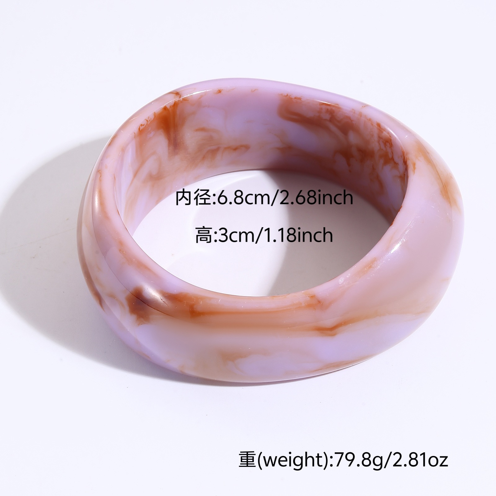 Europa y América de moda translúcida elíptica ancha joyería macarón chica retro pulsera de resina alta sensación al por mayor
