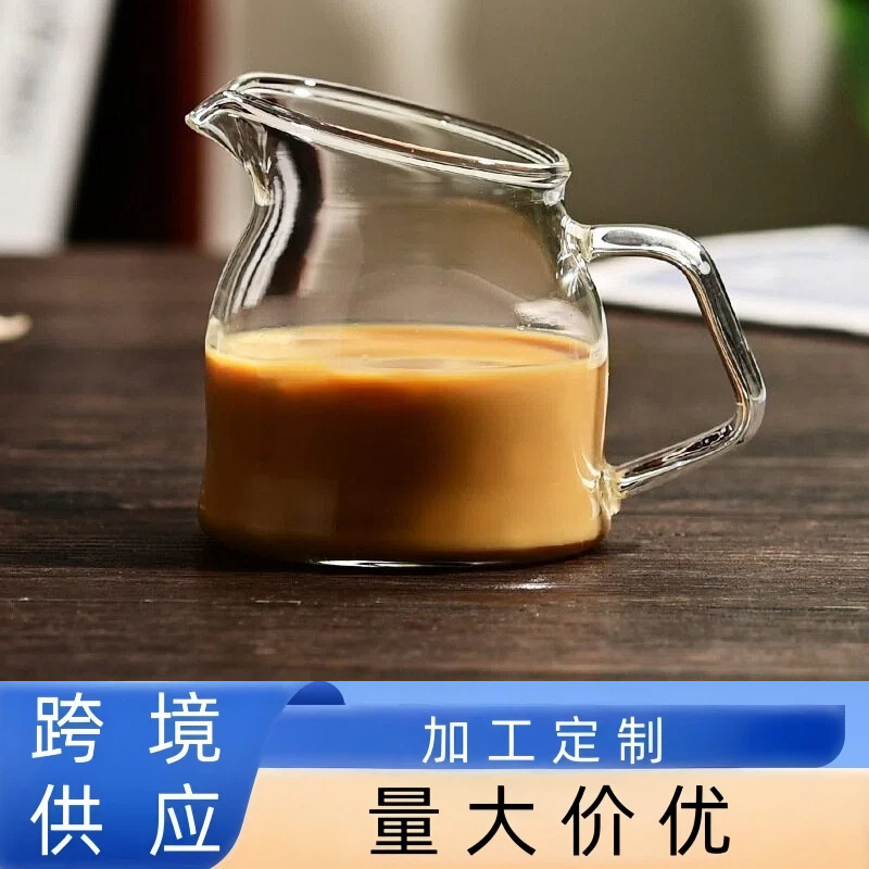 Cross-border high borosilicate glass mini milk cup, custom honey cup, coffee milk jug, transparent glass espresso cup