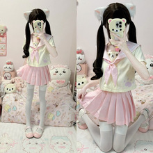 萌系jk制服短水手服套装可爱软妹甜心棕色卡哇伊宝贝套装