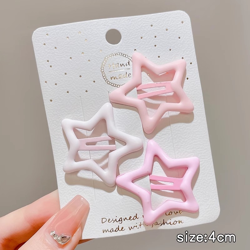 Rosa horquilla femenina 2024 Nueva horquilla BB clip frente flequillos laterales horquilla rota lindo clip de dopamina otoño